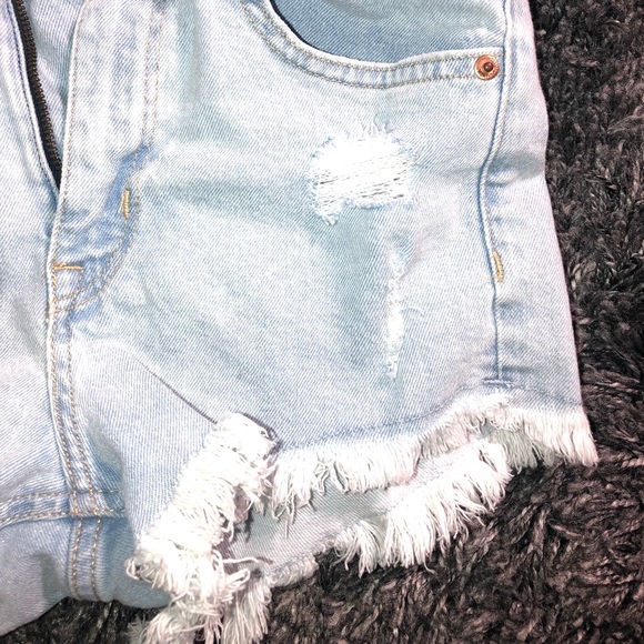 H&M Divided Light Denim High Waisted Jean Shorts - Picture 6 of 8